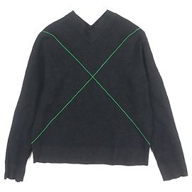 Wollpullover Bottega Veneta Schwarz Grün