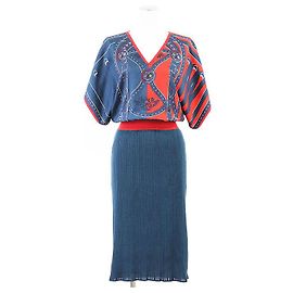 Vestido de seda e algodão Grand Tralala Twill Reine Hermès 36 Multicor