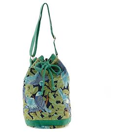 Borsa a spalla in cotone a spalla singola Hermès Verde