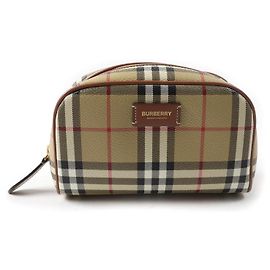 Burberry Prorsum Nova check leather accessory pouch Beige