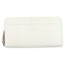 Autre Marque Globe Trotter Leather Long Wallet Beige