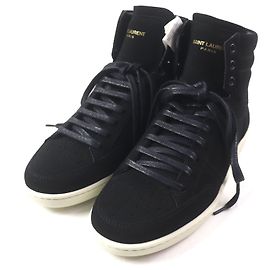 Yves Saint Laurent Baskets montantes en cuir suédé SL/10H de Saint Laurent Paris Noir