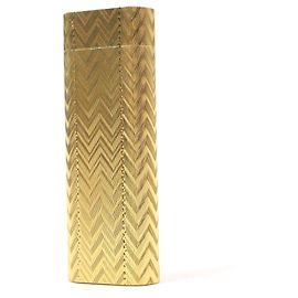 Cartier Chevron Stripe Oval Roller Smoking Accessories Lighter Golden