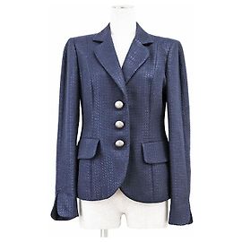 Chaqueta de tela mixta Salvatore Ferragamo Azul Azul marino