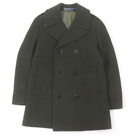 Polo Ralph Lauren Anchor button Wool Nylon Coat Beige Khaki