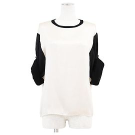 Blusa 100% Seta Chanel P63168 Nero D'oro