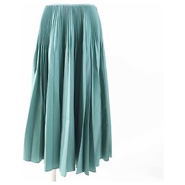 Saia plissada de mohair e lã Fendi FQ7073 Verde