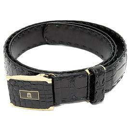 Autre Marque Cinturón de cocodrilo Takeo Nishida Negro