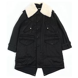Abrigo largo de material oficial Alexander McQueen Negro