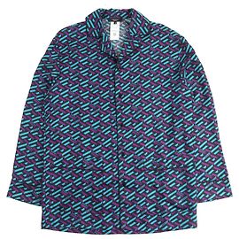 Camicia in seta La Greca di Versace Nero Blu Porpora