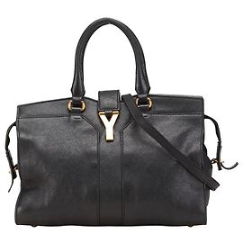 Yves Saint Laurent Bolsa de couro Cabas Chyc 2 em 1 Saint Laurent Preto