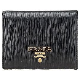 Prada Vitello Move Leder Geldbörse Schwarz