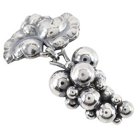 Autre Marque Georg Jensen Moonlight Trauben Brosche aus Silber 925 Silber