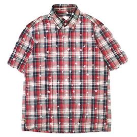 Autre Marque Camicia in cotone STAR PLAID MIX di Uniform Experiment Rosso Blu navy