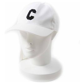 Céline Celine 2AUN1969P Initial Sequin Cotton Baseball Cap Black White Golden