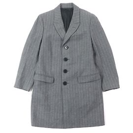 Paul Smith LONDON Stripe Pattern Wool Chester Coat Brown Grey