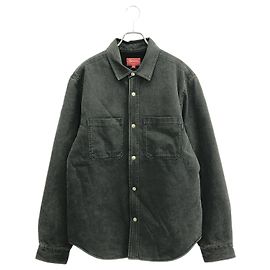 Camicia in denim foderata in sherpa Supreme Camicia in cotone Nero