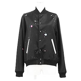 Yves Saint Laurent Chaqueta de estadio de algodón rayón Saint Laurent Paris Negro