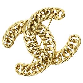 Spilla Chanel Catena Coco Mark Nero
