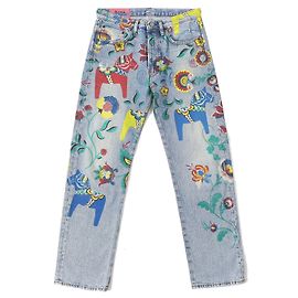 Pantalones de denim de algodón Bla Konst de Acne Studios Azul Otro