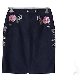 Gonna in denim ROCCOBAROCCO blu navy con dettagli strass Blu navy