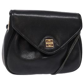 Bolsa de Ombro GIVENCHY em Couro Dourado e Preto Auth BA5111 Preto Dourado