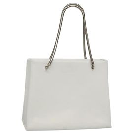 Borsa a spalla a catena GIVENCHY in pelle bianca e argento Auth bs28975 Argento Bianco