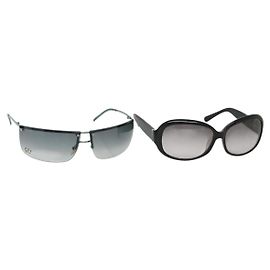 Occhiali da sole GUCCI Celine Plastica 2Set Nero Verde Auth BA5039 Nero Verde