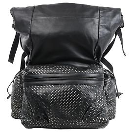 Bottega Veneta Perforated Leather Backpack in Black Black