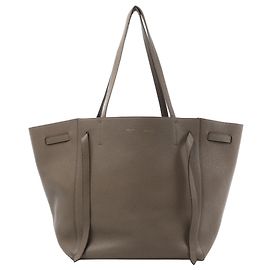 Céline Borsa a spalla in pelle Celine Cabas Phantom Small in taupe Marrone