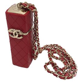 Chanel Coco Mark CC Lip Case Chain Shoulder Bag Red