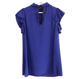 Blouse en crêpe monogramme violet Louis Vuitton Resort 2017 Violet