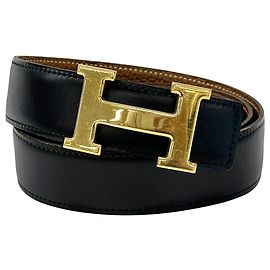 Cinturón Reversible Hermès Constance Castaño Negro