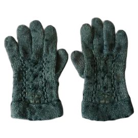 Courreges Wool Gloves Dark Green Green Dark green