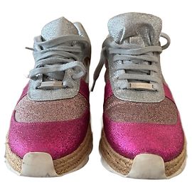 Stella Mc Cartney Tênis Stella McCartney Rosa com Glitter e Sola de Corda Rosa
