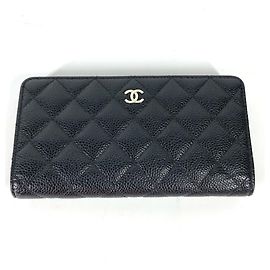 Cartera larga bifold acolchada Chanel CC Coco Mark Negro