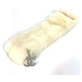 Pulseira de pele e pérolas falsas Chanel CC Coco Mark Preto Branco