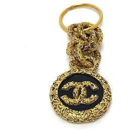 Charm per borsa vintage Chanel Coco Mark Nero D'oro