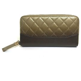 Chanel Gradient Matelasse Long Wallet Brown Golden