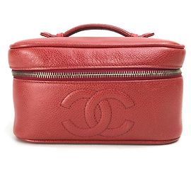 Horizontale Kosmetiktasche Chanel CC Coco Mark Rot
