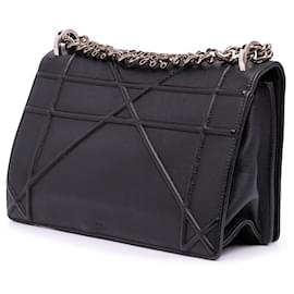 Dior-Dior Black Medium Grained Calfskin Diorama Flap-Black