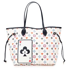 Louis Vuitton White Monogram Game On Neverfull MM White