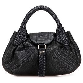 Fendi Black Leather Spy Handbag Black