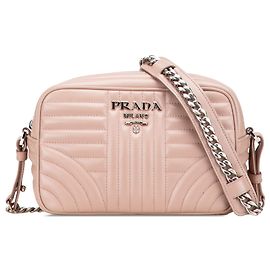Bolsa transversal Diagramme em couro macio marrom Prada Marrom Bege