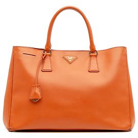 Prada Orange Large Saffiano Lux Galleria Tote Orange
