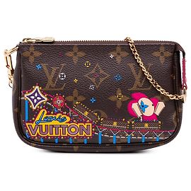 Mini Pochette Accessoires Vivienne Natale in Monogramma Marrone Louis Vuitton Marrone