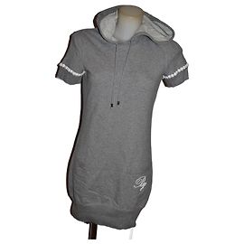 Mini vestido Blumarine de moletom de algodão cinza Cinza