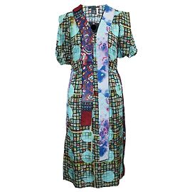 Vestido de seda estampada Marc Jacobs Multicor