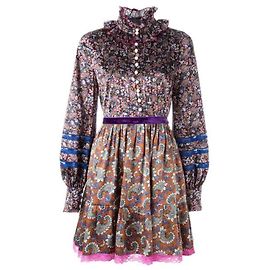 Vestido de seda con estampado Paisley 1005 de Marc Jacobs Multicolor