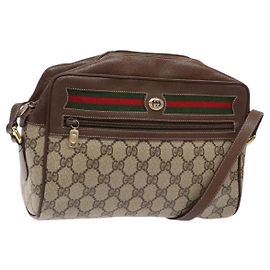 Borsa Sherry Line GG Supreme Web di GUCCI in PVC beige e oro 56 02 088 Auth 137908 Beige D'oro